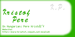 kristof pere business card